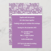 Elegante Lila Hochzeit Einladung (Vorne/Hinten)