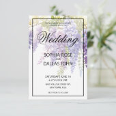 Elegante lila Hochzeit Einladung (Stehend Vorderseite)