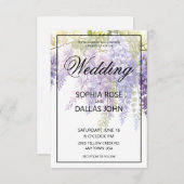 Elegante lila Hochzeit Einladung (Vorne/Hinten)