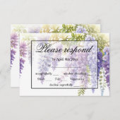 Elegante lila Hochzeit RSVP Karte (Vorne/Hinten)