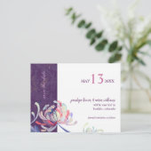 Elegante Lila Hochzeit speichern Sie das Datum Ankündigungspostkarte (Stehend Vorderseite)