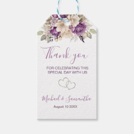 Elegante Lila Hochzeit und Hochzeit der Elfenbeink Geschenkanhänger