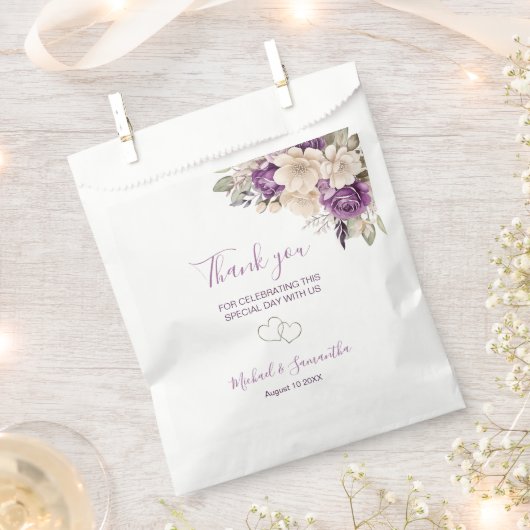 Elegante Lila Hochzeit und Hochzeit der Elfenbeink Geschenktütchen (Ausgeschnitten)