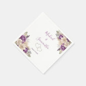 Elegante Lila Hochzeit und Hochzeit der Elfenbeink Serviette (Ecke)