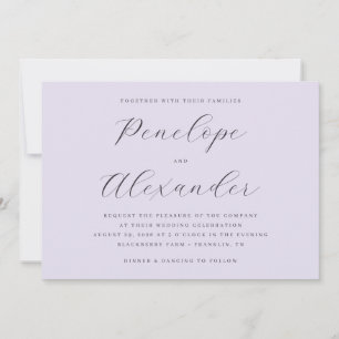 Elegante lila Hochzeitseinladung Einladung