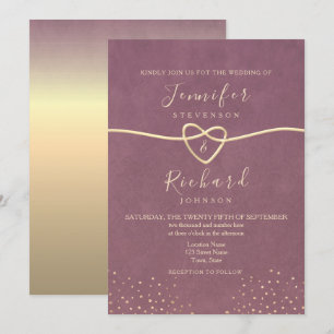 Elegante lila Hochzeitseinladung Einladung