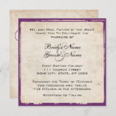 Elegante Lila Hochzeitseinladung Einladung (Vorne/Hinten)