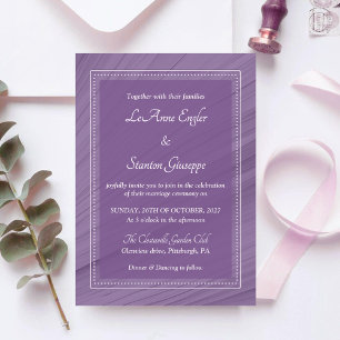 Elegante lila Hochzeitseinladung   Gepunkteter Rah Einladung