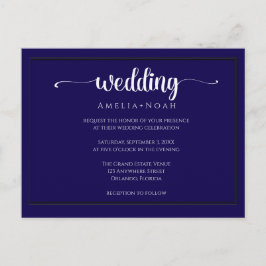elegante lila Hochzeitseinladung Postkarte