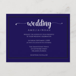 elegante lila Hochzeitseinladung Postkarte