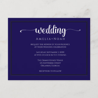 elegante lila Hochzeitseinladung Postkarte