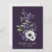 Elegante Lila Hochzeitsempfehlung der Seestreitkrä Einladung (Rückseite)