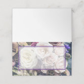 Elegante Lila Hochzeitsempfehlung Platzkarte (Außenseite Aufgefaltet)