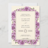 Elegante Lila Hochzeitsfeier Einladung (Vorderseite)