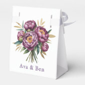 Elegante Lila Hochzeitsfeier Geschenkschachtel (Rückseite)