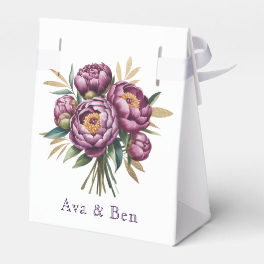 Elegante Lila Hochzeitsfeier Geschenkschachtel (Rückseite)