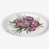 Elegante Lila Hochzeitsfeier Pappteller (Schrägansicht)