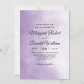 Elegante lila Hochzeitsfeiern Einladung (Vorderseite)