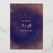 Elegante Lila Hochzeitsfeiern Folieneinladung (Rückseite)