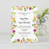 Elegante Lila Hochzeitsfeiern mit Flora und Fauna (Stehend Vorderseite)