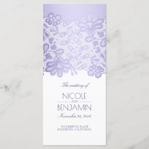 Elegante Lila Hochzeitsprogramme von Lace Lavender Programm
