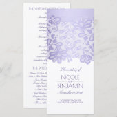 Elegante Lila Hochzeitsprogramme von Lace Lavender Programm (Vorne/Hinten)