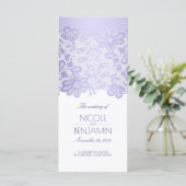 Elegante Lila Hochzeitsprogramme von Lace Lavender Programm (Stehend Vorderseite)