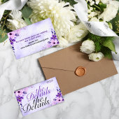 Elegante Lila Hochzeitsseite Begleitkarte