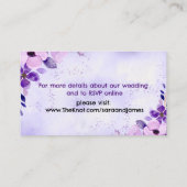Elegante Lila Hochzeitsseite Begleitkarte (Rückseite)