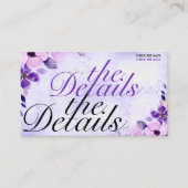 Elegante Lila Hochzeitsseite Begleitkarte (Vorderseite)