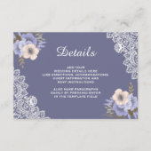 Elegante Lila Hochzeitsstimmung Begleitkarte (Vorderseite)