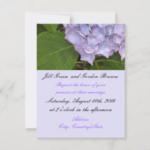Elegante lila Hortensien-Hochzeitseinladung Einladung