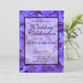 Elegante lila Hydrangea Hochzeit Einladung (Stehend Vorderseite)