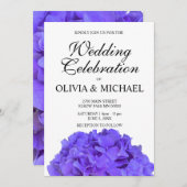 Elegante lila Hydrangea Hochzeit Einladung (Vorne/Hinten)