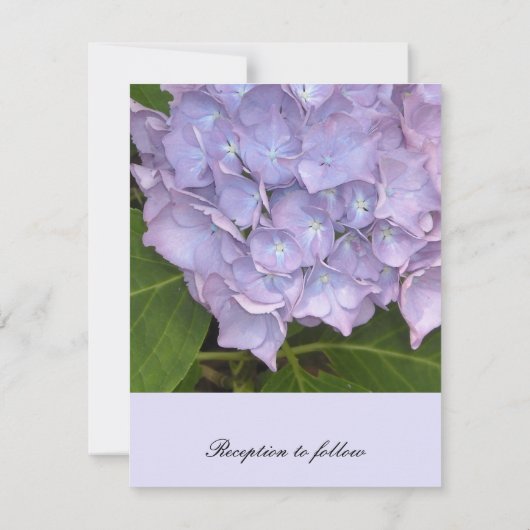 Elegante Lila Hydrangea Hochzeit Einladung (Rückseite)