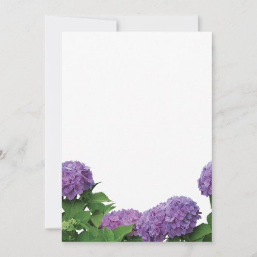 Elegante Lila Hydrangea-Hochzeit rettet das Datum Save The Date (Rückseite)