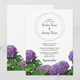 Elegante Lila Hydrangea Hochzeitseinladungen Einladung