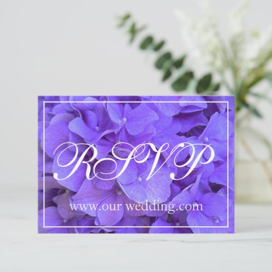 Elegante lila Hydrangea-UAWG Save The Date (Stehend Vorderseite)