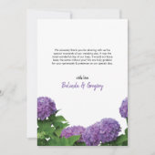 Elegante Lila Hydrangea Wedding Dankeschön Card Dankeskarte (Vorderseite)