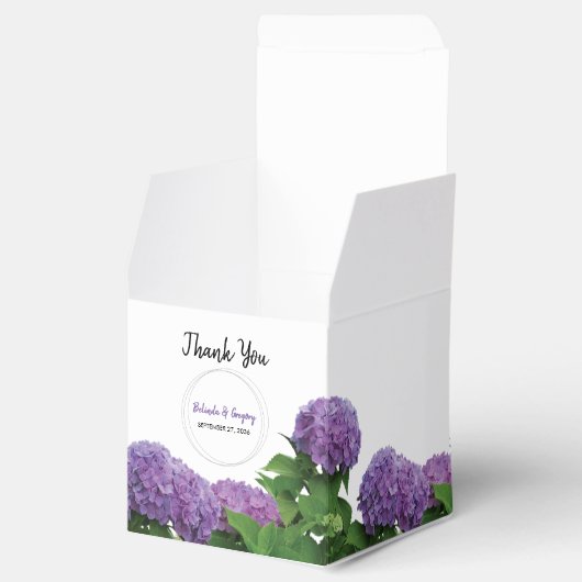 Elegante Lila Hydrangea Wedding Geschenkschachtel (Geöffnet)