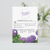 Elegante Lila Hydrangea Wedding RSVP Cards Karte (Stehend Vorderseite)