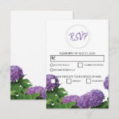 Elegante Lila Hydrangea Wedding RSVP Cards Karte (Vorne/Hinten)