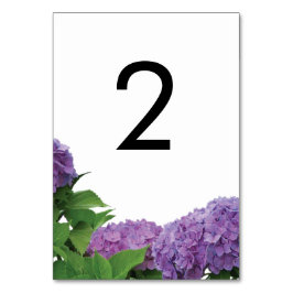 Elegante Lila Hydrangea Wedding Tischnummer