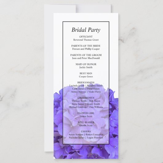 Elegante lila Hydrangeas (Rückseite)