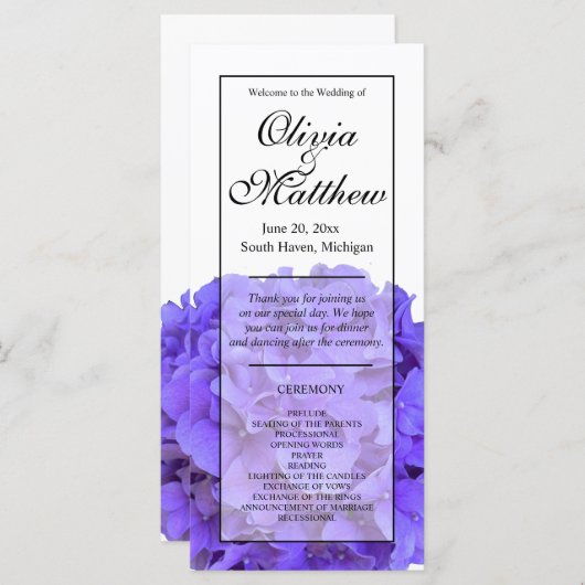 Elegante lila Hydrangeas (Vorne/Hinten)