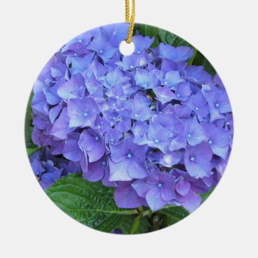 Elegante Lila Hydrangeas Keramikornament (Vorne)