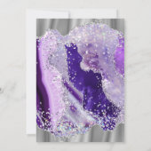Elegante Lila Imitate Holo Glitzer Agate Wedding Einladung (Rückseite)