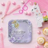 Elegante Lila individuell anpassbare Hochzeit/Verl Pappteller (Party)