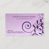 Elegante, Lila, individuell anpassbare Visitenkart Visitenkarte (Rückseite)