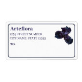 Elegante Lila Iris Florist Shop Custom Shipping (Vorne)